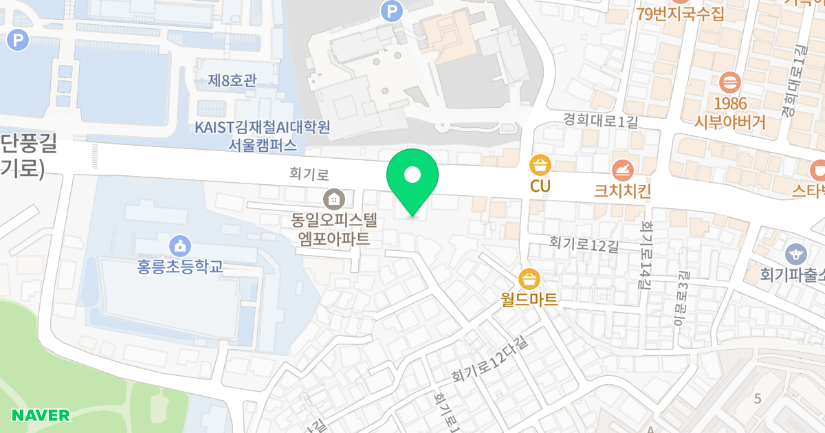 M5 위치 지도 - 서울특별시 서울특별시 동대문구 회기동 60-145