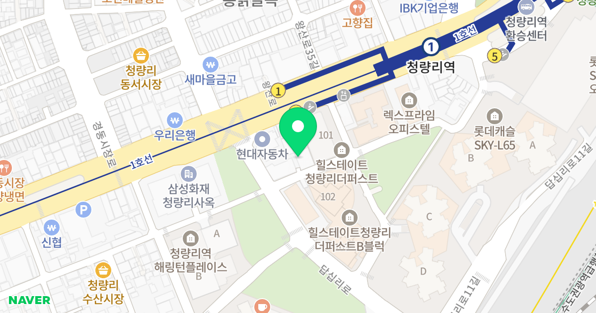 청량리더블유디세븐스 위치 지도 - 서울특별시 서울특별시 동대문구 전농동 620-71