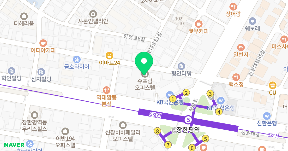 슈프림오피스텔 위치 지도 - 서울특별시 서울특별시 동대문구 장안동 416-2