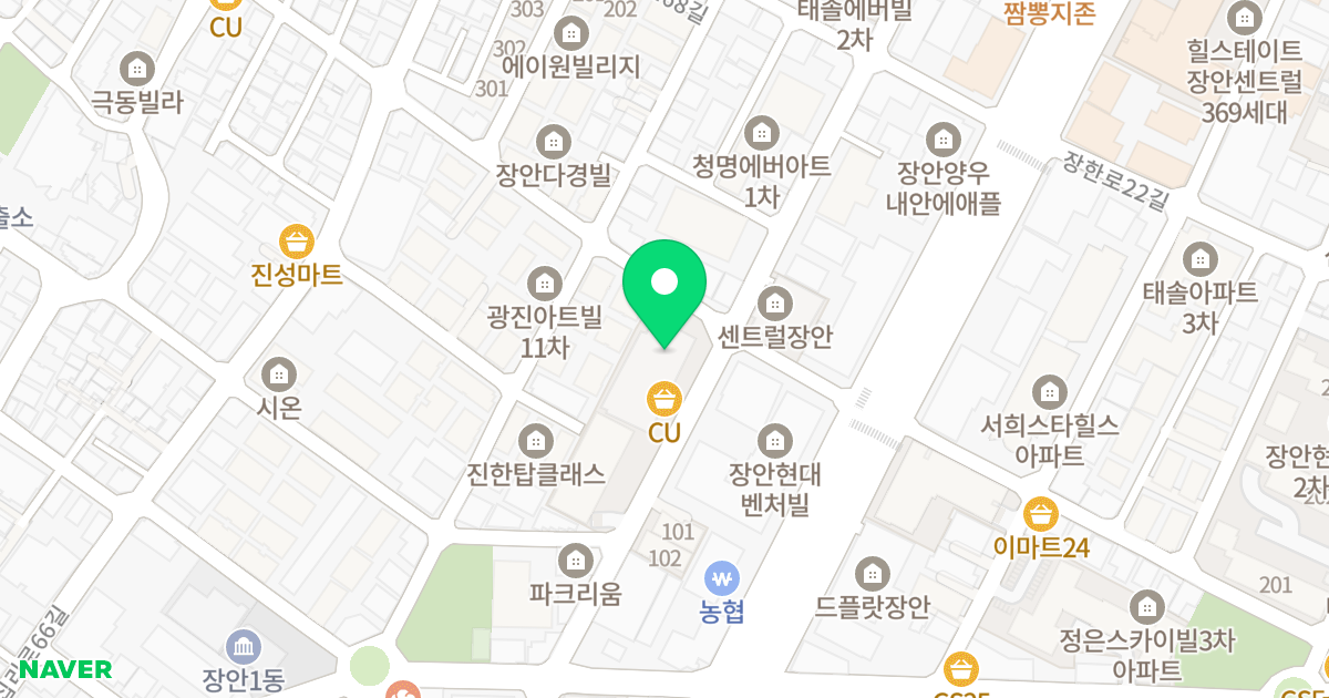 우민에뜨와르오피스텔 위치 지도 - 서울특별시 서울특별시 동대문구 장안동 381-1