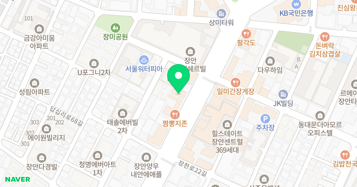 SM타워 오피스텔 위치 지도 - 서울특별시 서울특별시 동대문구 장안동 372-3