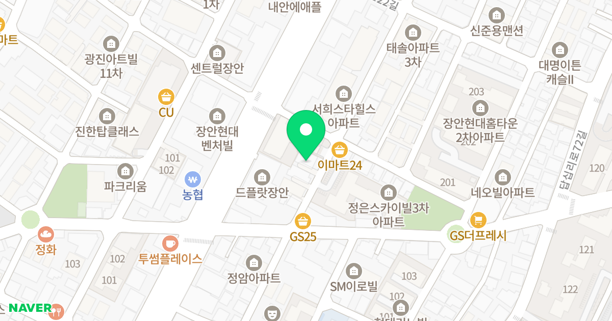 태솔타워 위치 지도 - 서울특별시 서울특별시 동대문구 장안동 364-9