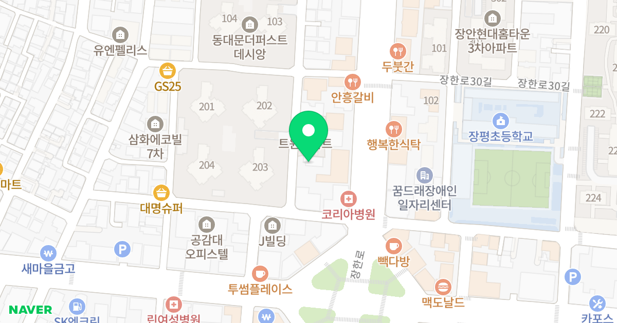 (306-7) 위치 지도 - 서울특별시 서울특별시 동대문구 장안동 306-7
