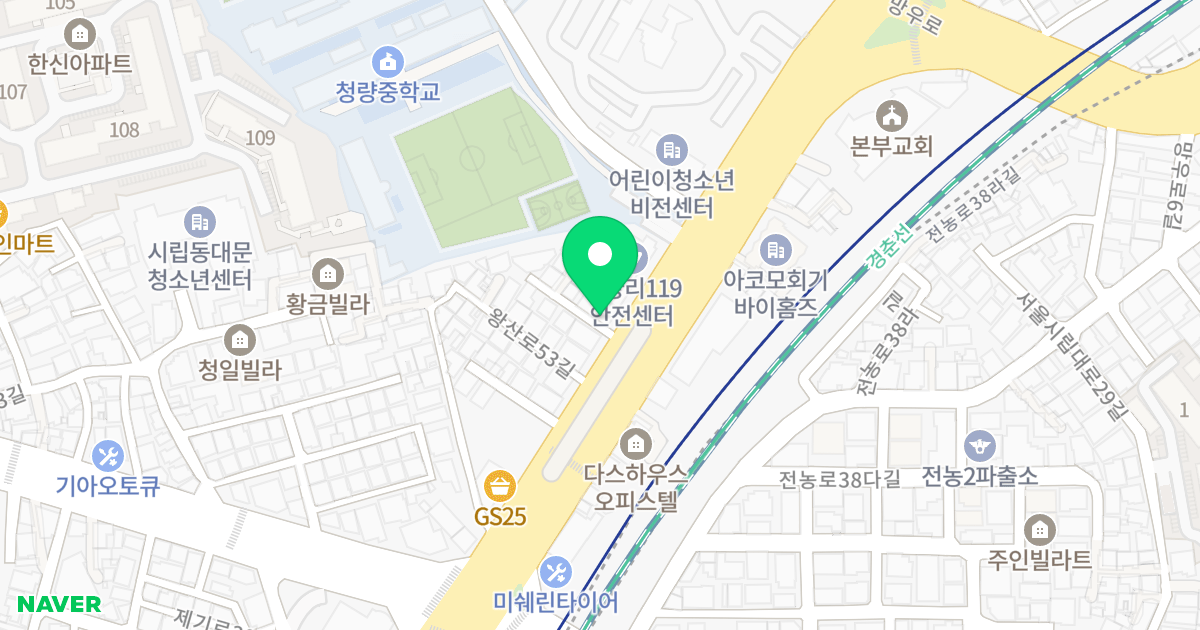 (2-7) 위치 지도 - 서울특별시 서울특별시 동대문구 청량리동 2-7