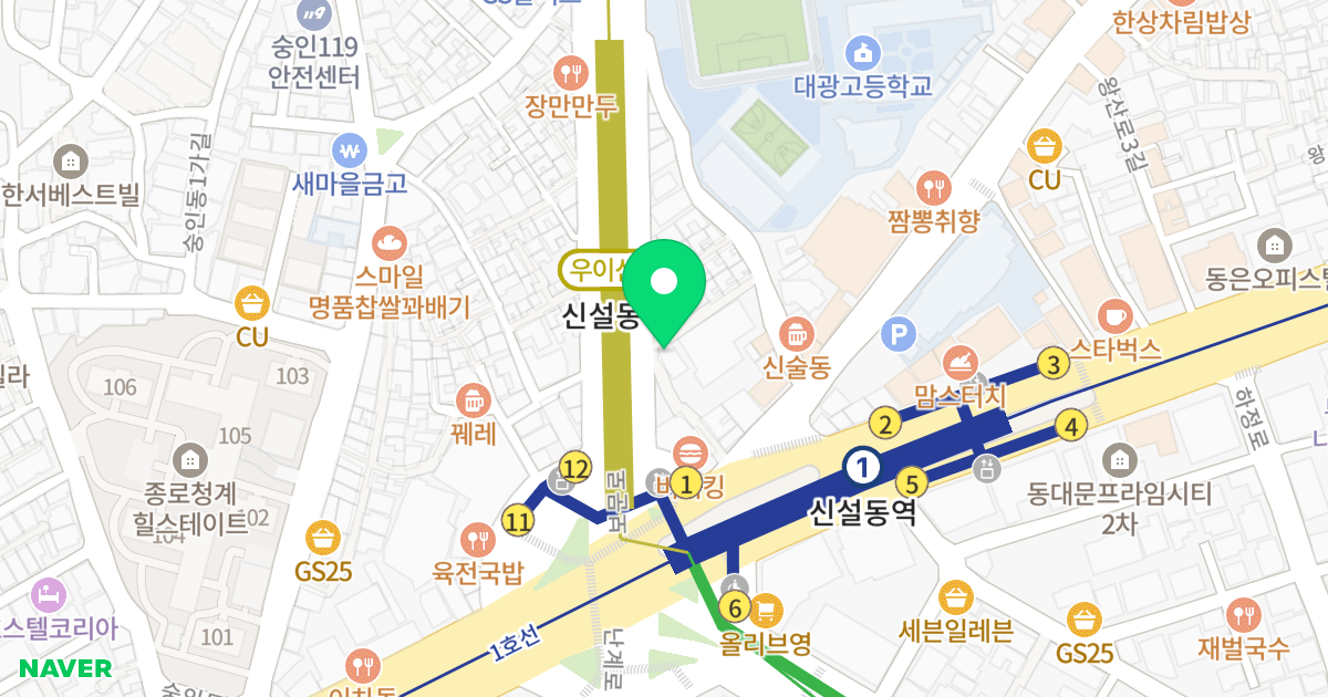 (81-79) 위치 지도 - 서울특별시 서울특별시 동대문구 신설동 81-79