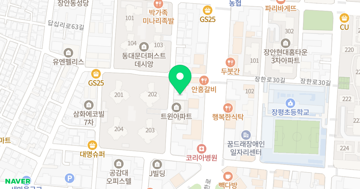 장안엘리시아 위치 지도 - 서울특별시 서울특별시 동대문구 장안동 306-9