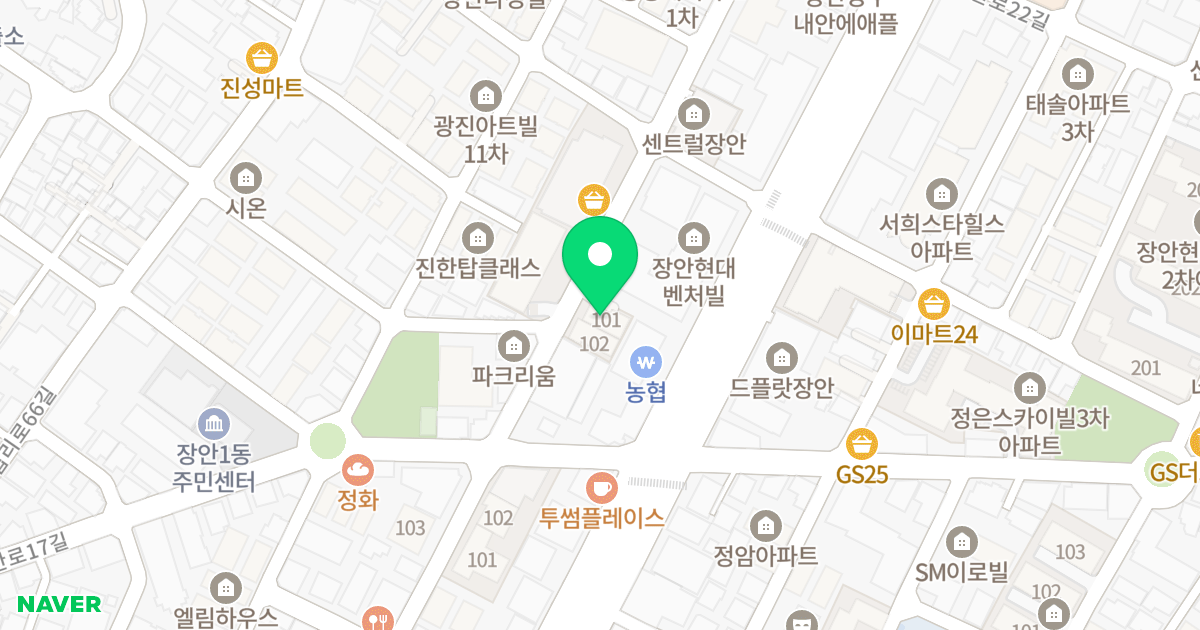 가우디트윈캐슬1 위치 지도 - 서울특별시 서울특별시 동대문구 장안동 374-9