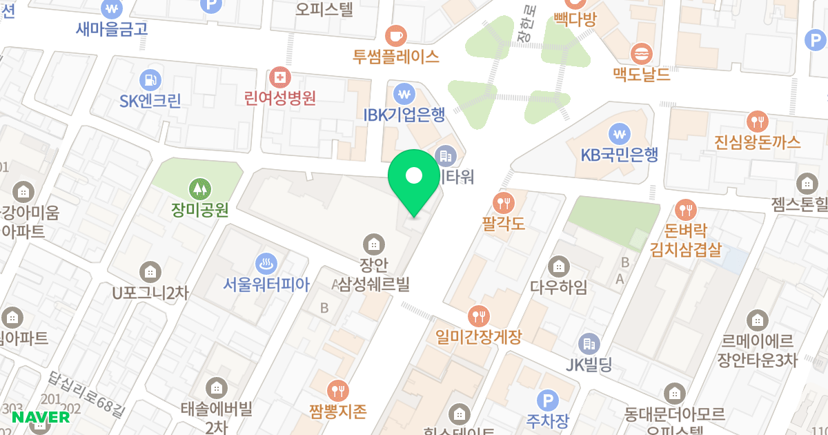 장안동 퍼스티지 더올림 위치 지도 - 서울특별시 서울특별시 동대문구 장안동 371-4