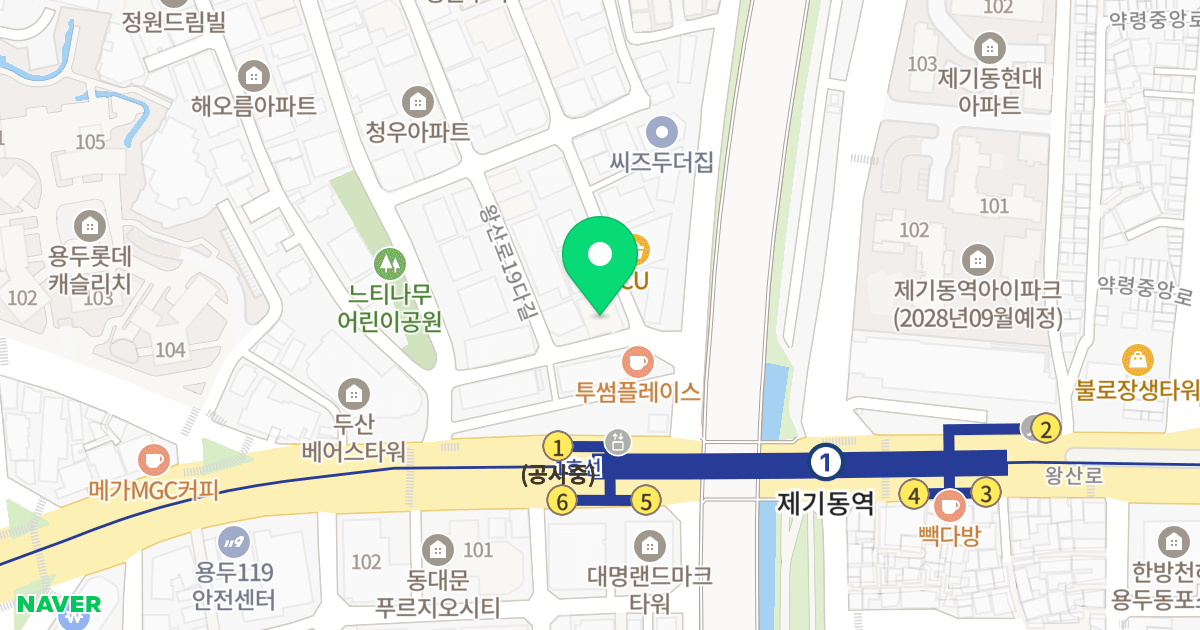 어반넥서스 위치 지도 - 서울특별시 서울특별시 동대문구 제기동 1158-40