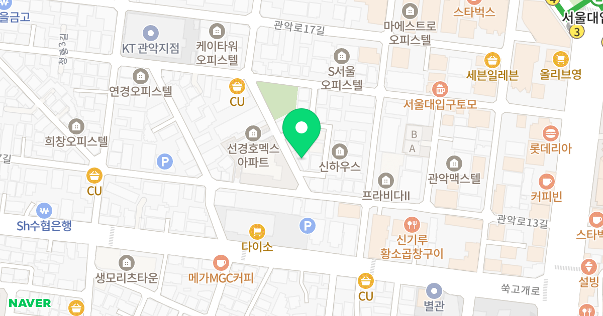 파크빌오피스텔 위치 지도 - 서울특별시 관악구 남부순환로216길 41