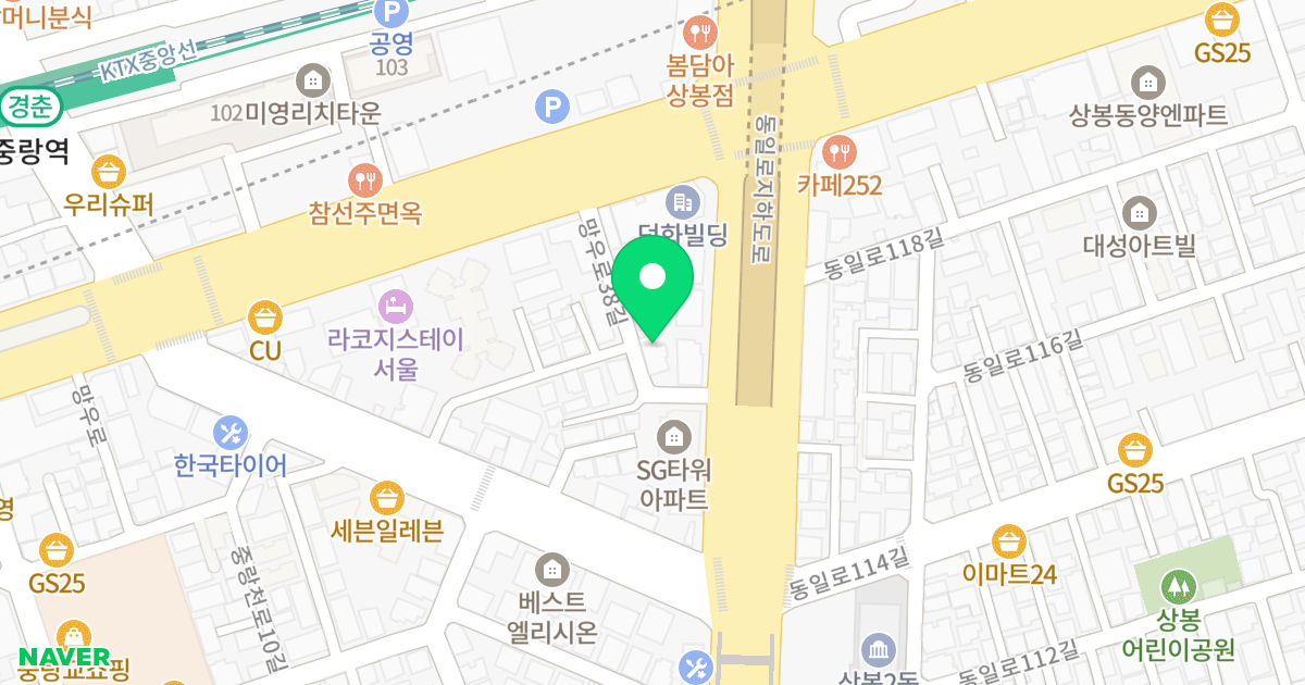 에코그린빌 위치 지도 - 서울특별시 서울특별시 중랑구 상봉동 128-90