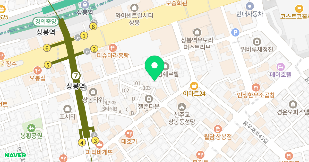제이타운Ⅲ 위치 지도 - 서울특별시 서울특별시 중랑구 상봉동 102-5