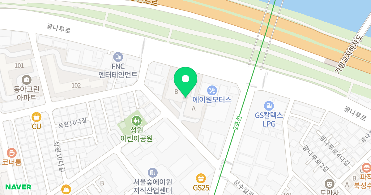 이에스에이리버하우스 위치 지도 - 서울특별시 성동구 광나루로 190