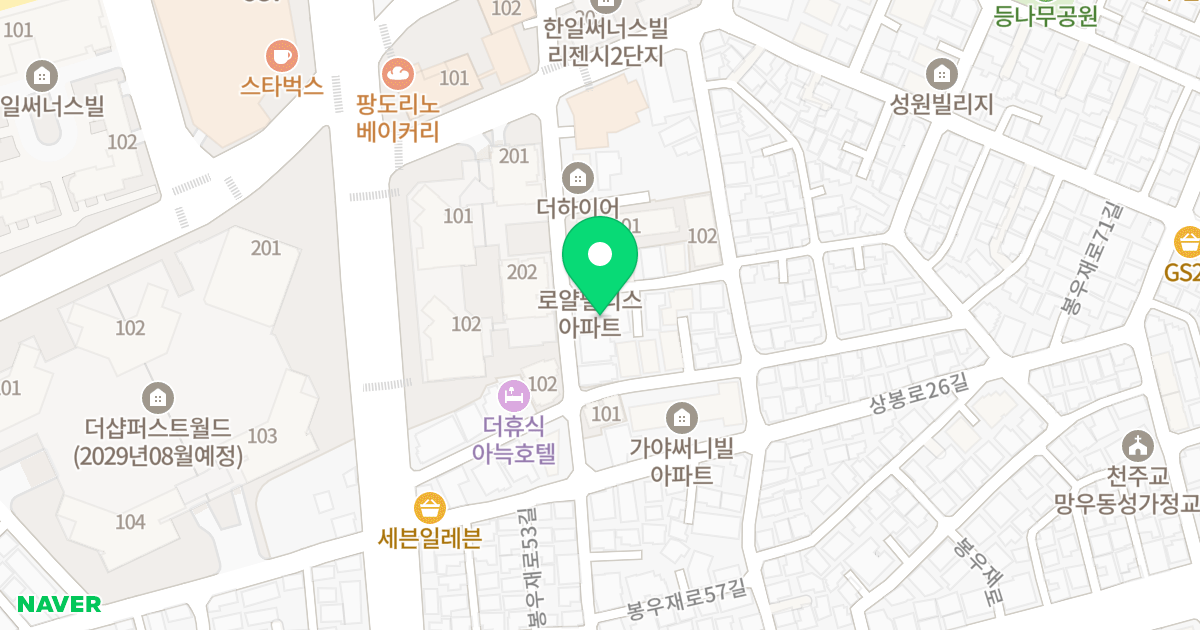 YMS CITY 위치 지도 - 서울특별시 서울특별시 중랑구 망우동 508-33