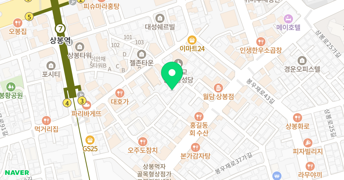 M-시티 위치 지도 - 서울특별시 서울특별시 중랑구 상봉동 104-4