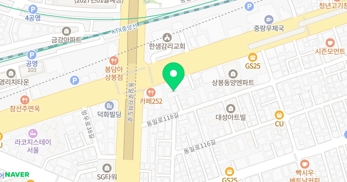 타임스카이 위치 지도 - 서울특별시 서울특별시 중랑구 상봉동 118-16