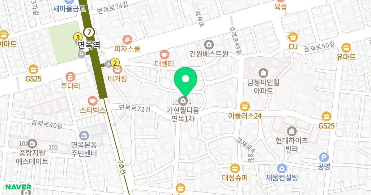 월디움 면목 101동 위치 지도 - 서울특별시 서울특별시 중랑구 면목동 1170-1
