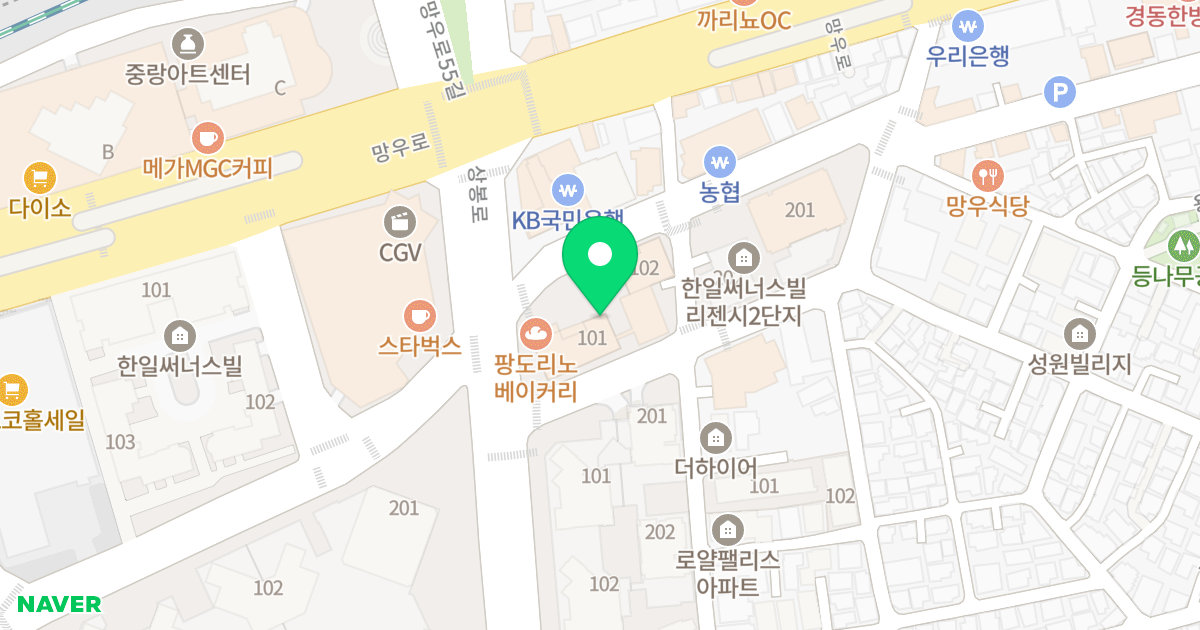 한일써너스빌리젠시 1단지 위치 지도 - 서울특별시 서울특별시 중랑구 망우동 479