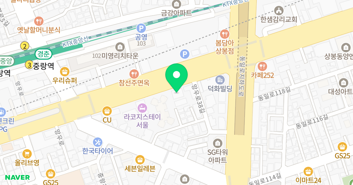 예지다움 위치 지도 - 서울특별시 서울특별시 중랑구 상봉동 128-33