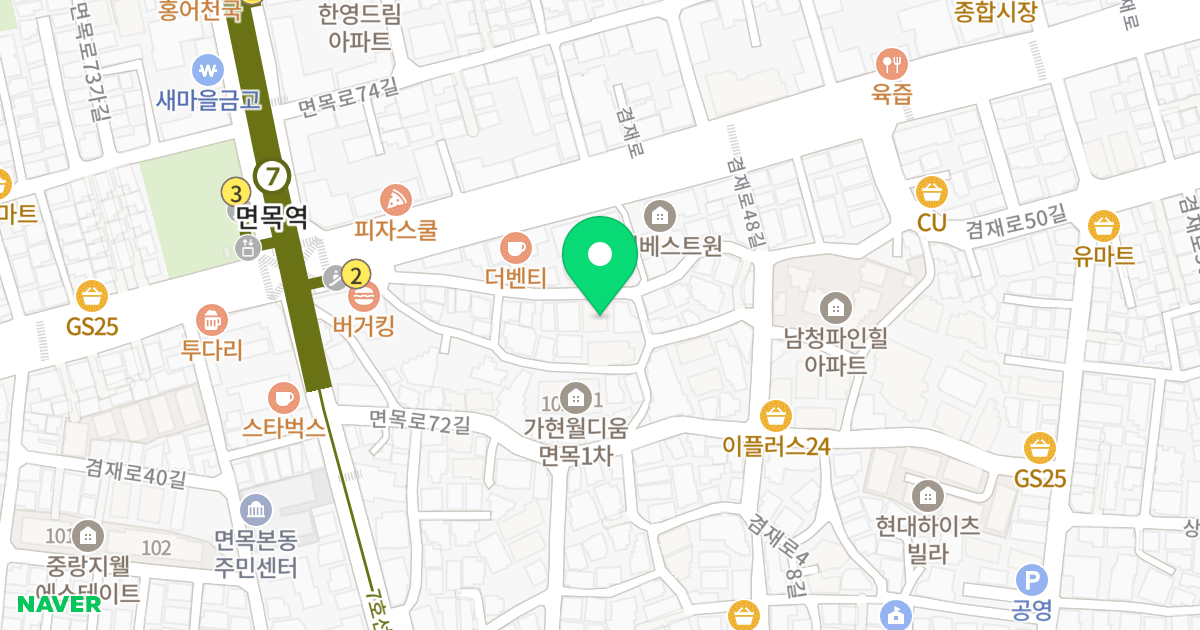 성진듀얼팰리스 위치 지도 - 서울특별시 서울특별시 중랑구 면목동 1195-1