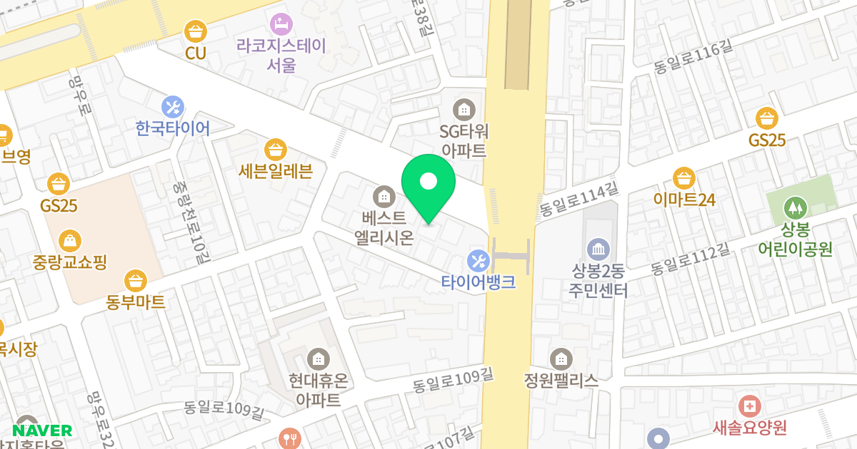 그랜드캐슬빌 위치 지도 - 서울특별시 서울특별시 중랑구 상봉동 127-17