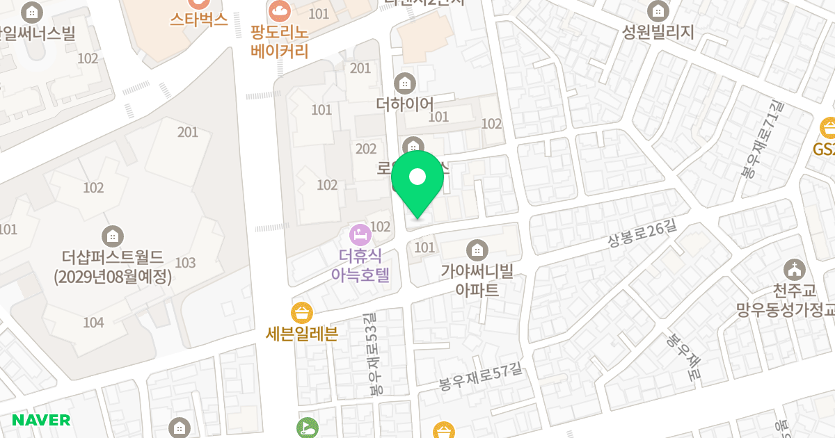 YMS HILL 위치 지도 - 서울특별시 서울특별시 중랑구 망우동 508-35