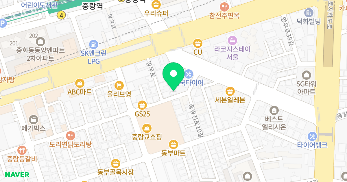 수령골든팰리스 위치 지도 - 서울특별시 서울특별시 중랑구 상봉동 129-1