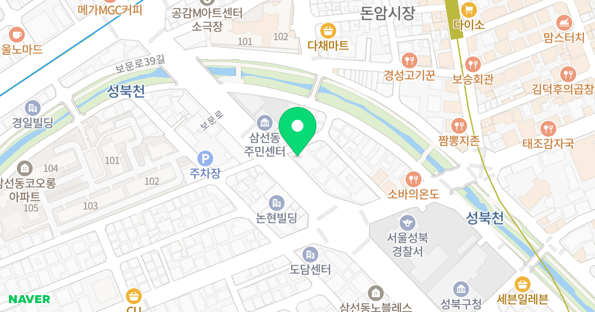 성신다빈치 위치 지도 - 서울특별시 서울특별시 성북구 삼선동4가 351-1