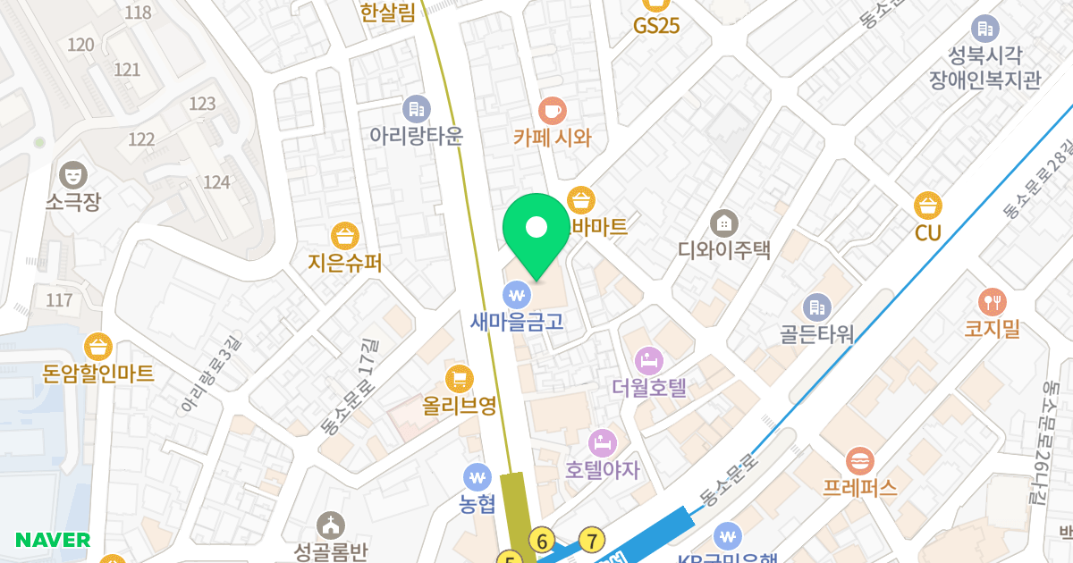 삼선새마을금고본사 사옥 위치 지도 - 서울특별시 서울특별시 성북구 동선동4가 53