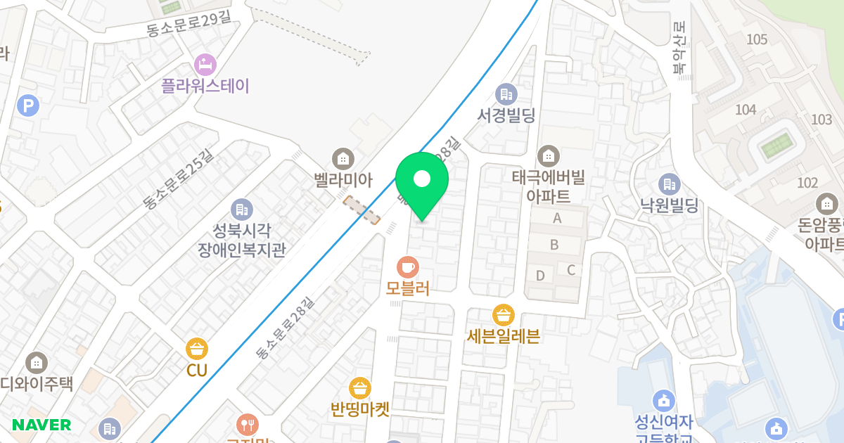 엔젤오피스텔 위치 지도 - 서울특별시 서울특별시 성북구 동선동3가 24