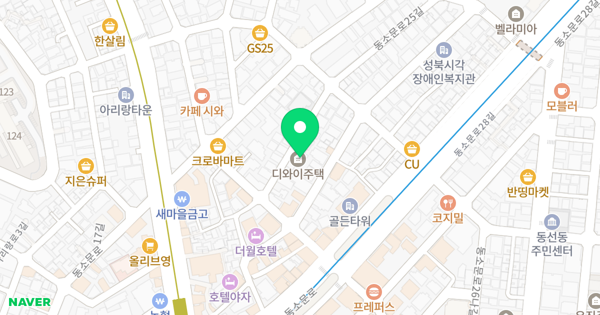 디와이주택 위치 지도 - 서울특별시 서울특별시 성북구 동선동4가 169