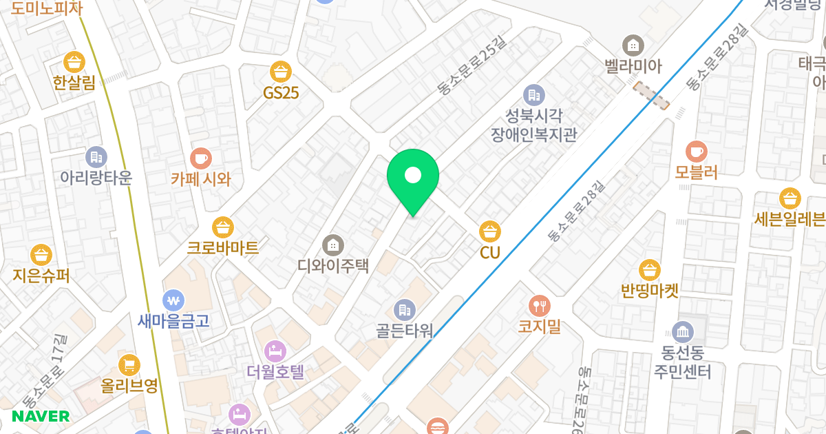 휴림 빌딩 위치 지도 - 서울특별시 서울특별시 성북구 동선동4가 127