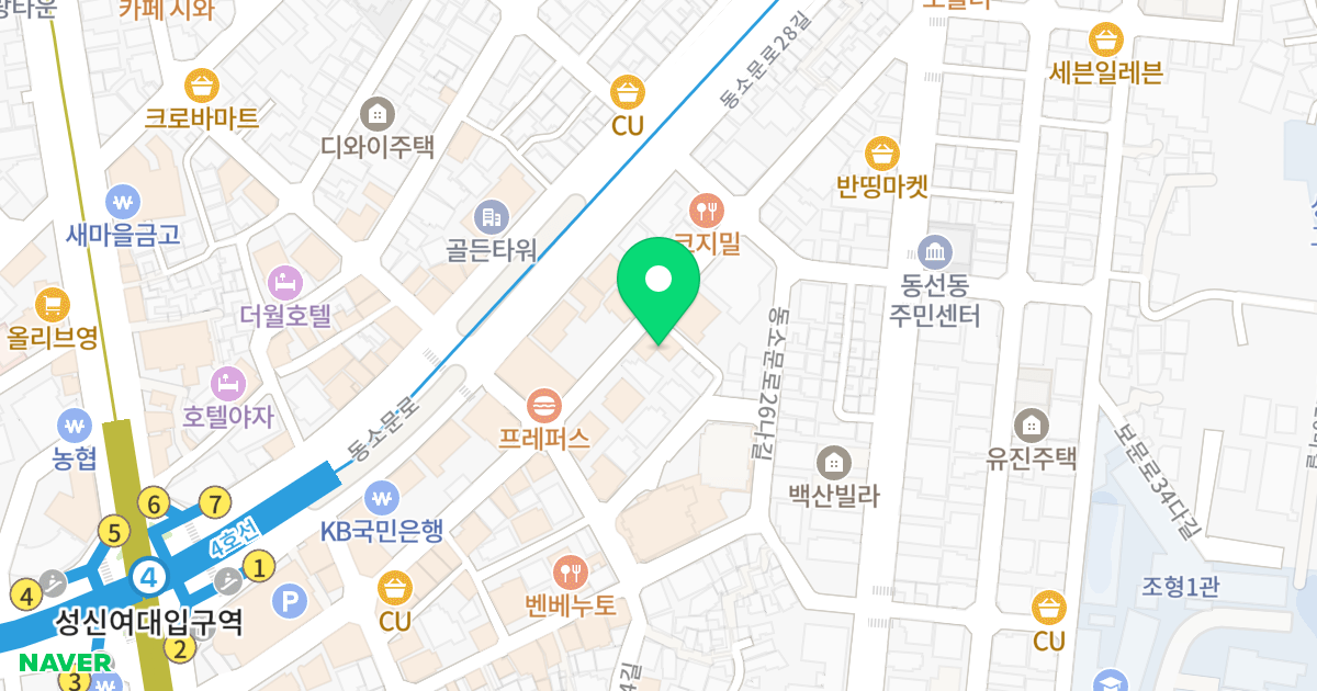 더프라임 위치 지도 - 서울특별시 서울특별시 성북구 동선동1가 124