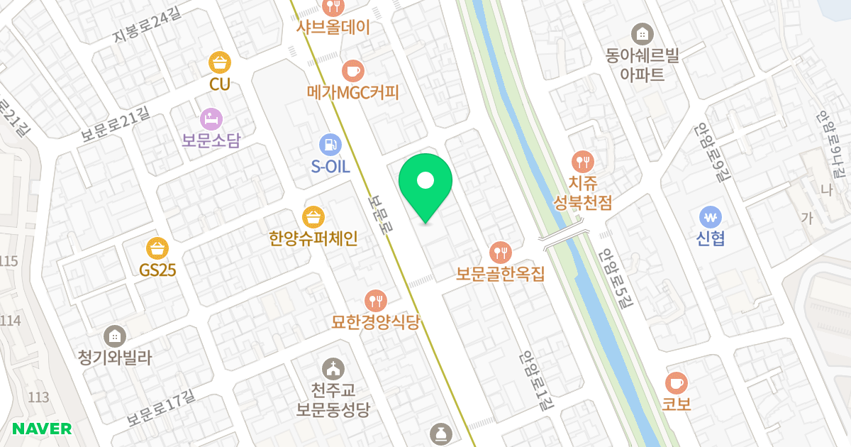 브라운홈스 위치 지도 - 서울특별시 서울특별시 성북구 보문동4가 77-2