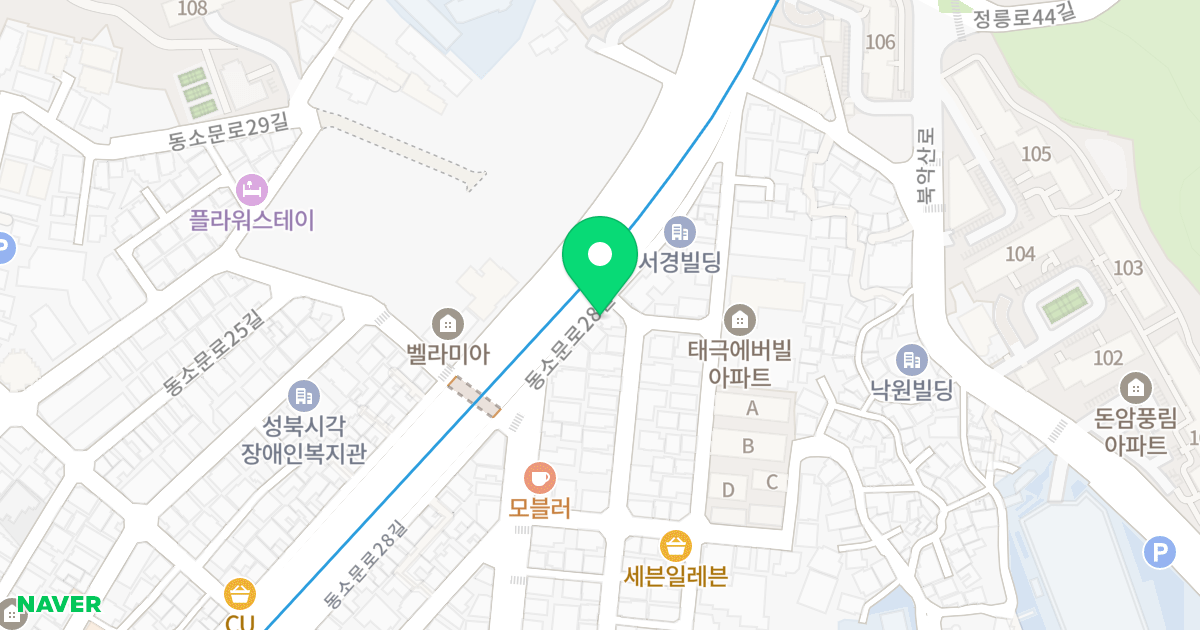 동선동3가 40-1 업무시설 (김후석) 위치 지도 - 서울특별시 서울특별시 성북구 동선동3가 40-1