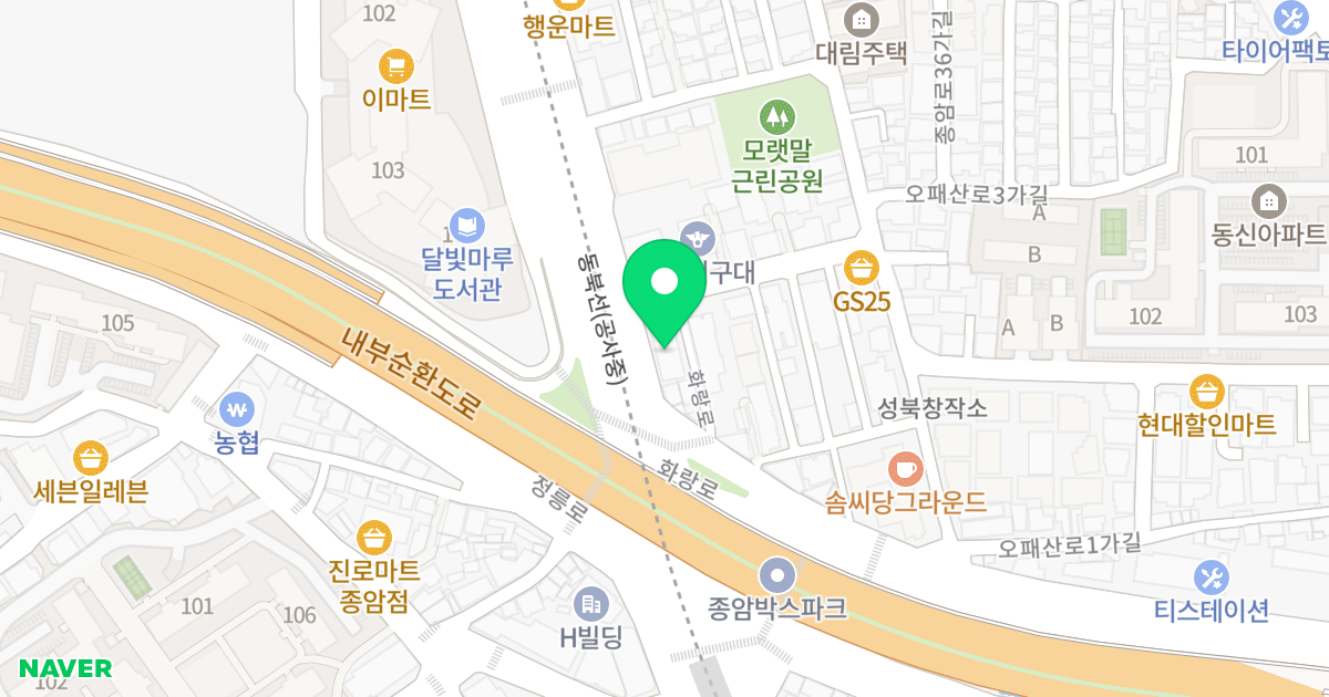 성북웅진베어스빌 위치 지도 - 서울특별시 서울특별시 성북구 하월곡동 90-211