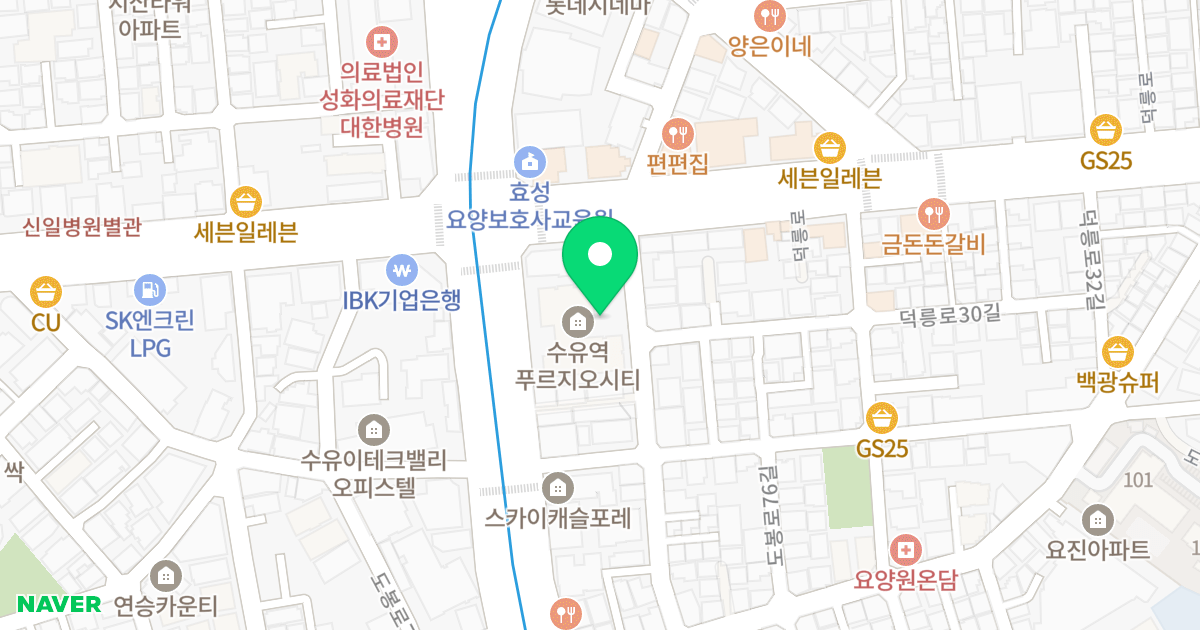 수유역푸르지오시티 위치 지도 - 서울특별시 서울특별시 강북구 미아동 160-3