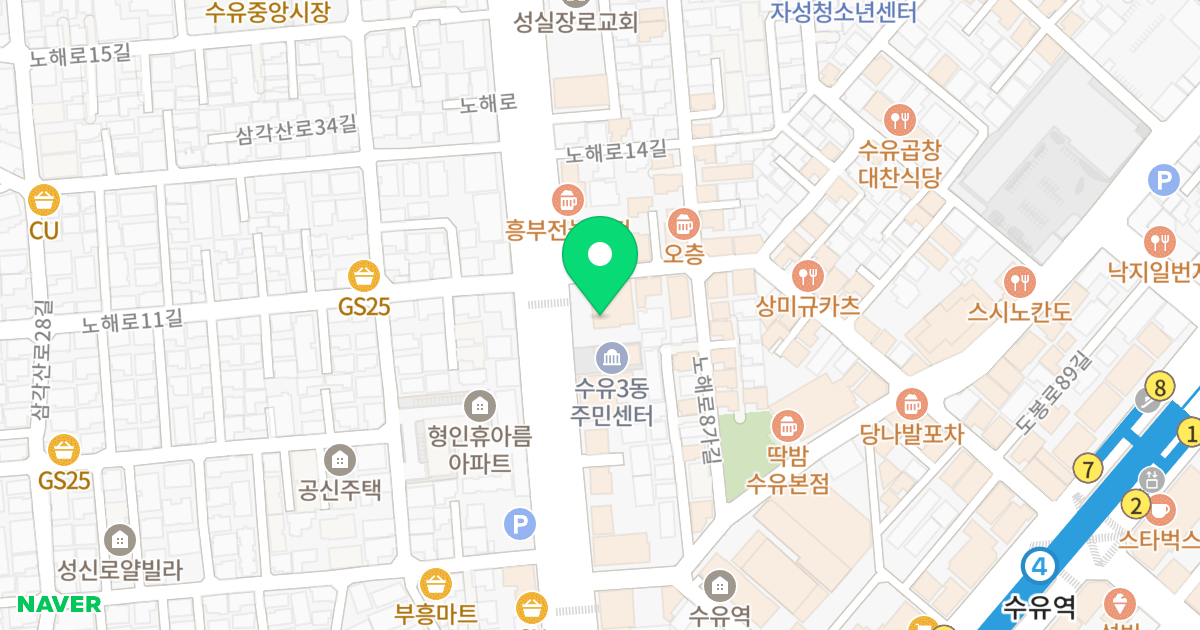 두온오피스텔 위치 지도 - 서울특별시 서울특별시 강북구 수유동 223-1