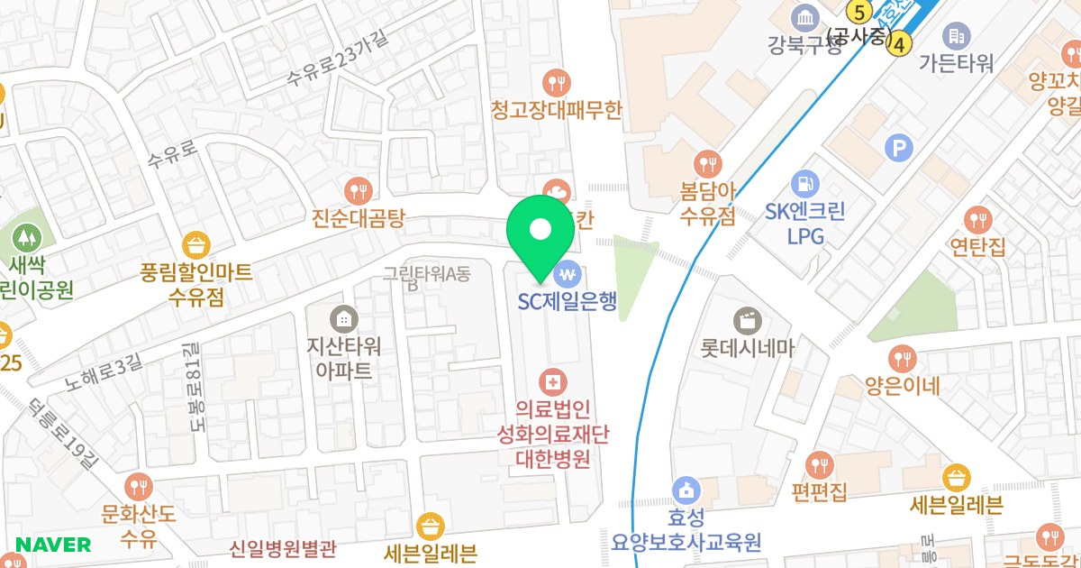 평익타워 위치 지도 - 서울특별시 서울특별시 강북구 수유동 45-1