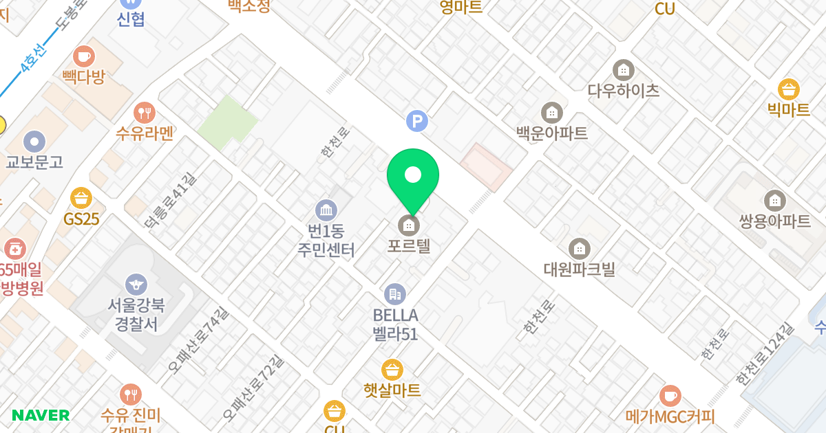 포르텔오피스텔 위치 지도 - 서울특별시 서울특별시 강북구 번동 417-6