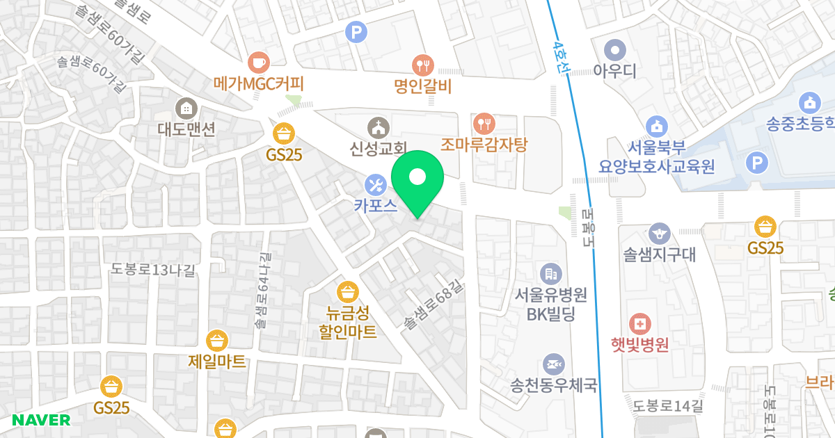 재원오피스텔 위치 지도 - 서울특별시 서울특별시 강북구 미아동 459-5