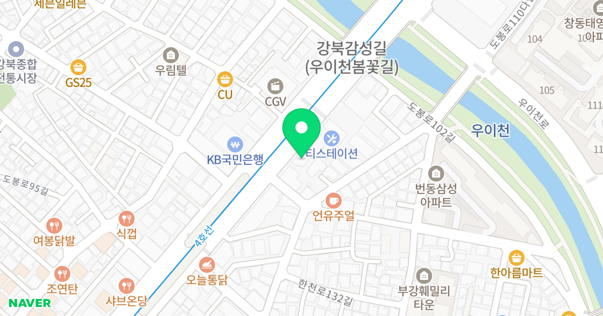 밀레니엄 오피스텔 위치 지도 - 서울특별시 서울특별시 강북구 번동 465-4