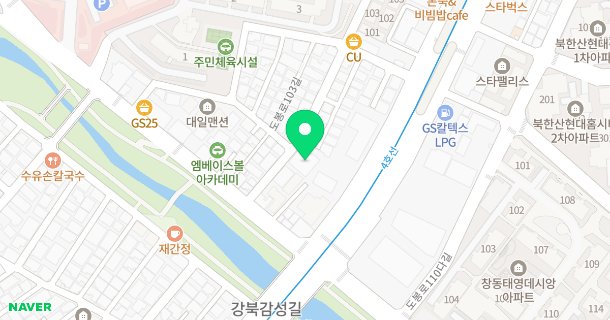 빌드아르떼APT 위치 지도 - 서울특별시 서울특별시 도봉구 쌍문동 103-85