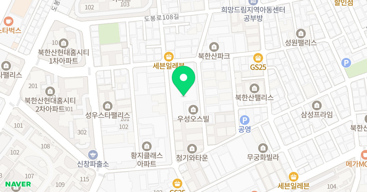 북한산 드림시티 위치 지도 - 서울특별시 서울특별시 도봉구 창동 623-48