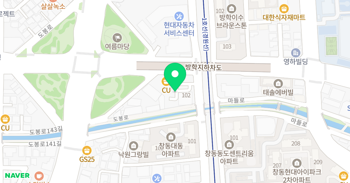 방학신화 하니엘시티 위치 지도 - 서울특별시 서울특별시 도봉구 방학동 711-1