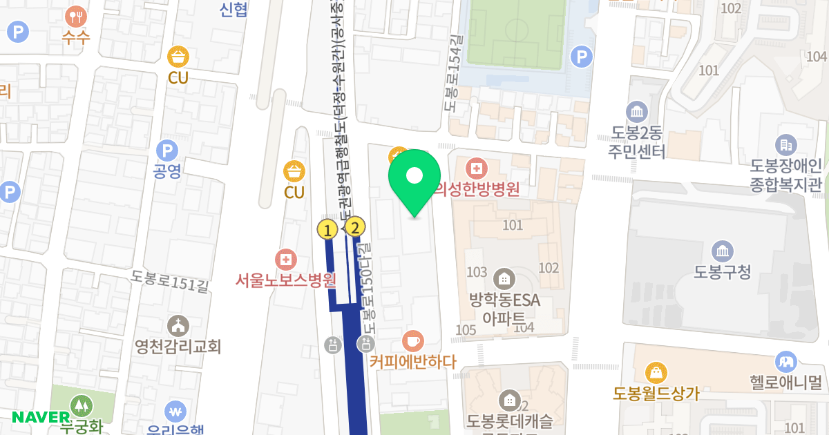 북한산현대렉시온오피스텔 위치 지도 - 서울특별시 서울특별시 도봉구 방학동 719-2