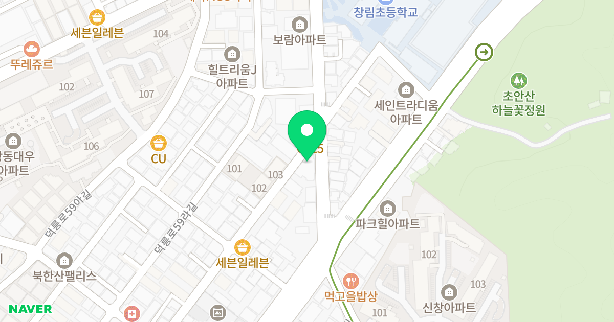 한원힐트리움-s 위치 지도 - 서울특별시 서울특별시 도봉구 창동 603-82