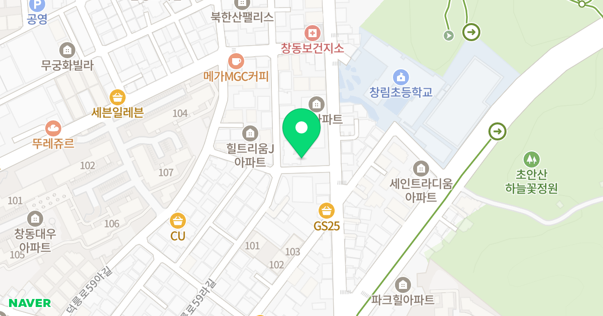 한원힐트리움_NK 위치 지도 - 서울특별시 서울특별시 도봉구 창동 607-8