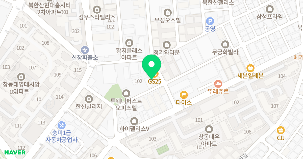 창동 북한산드림시티 2차 위치 지도 - 서울특별시 서울특별시 도봉구 창동 630-10