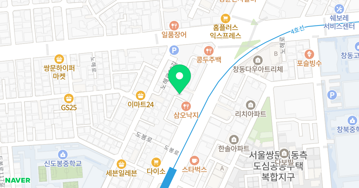 백경타운 위치 지도 - 서울특별시 서울특별시 도봉구 쌍문동 88-4
